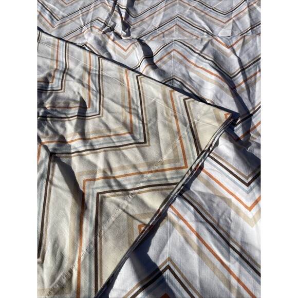 Chevron Zig Zag Twin Flat Sheet & Pillowcase Cannon Sunray Stripe Vintage - Picture 9 of 9